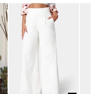 bebe Chic White Wide-Leg Pants